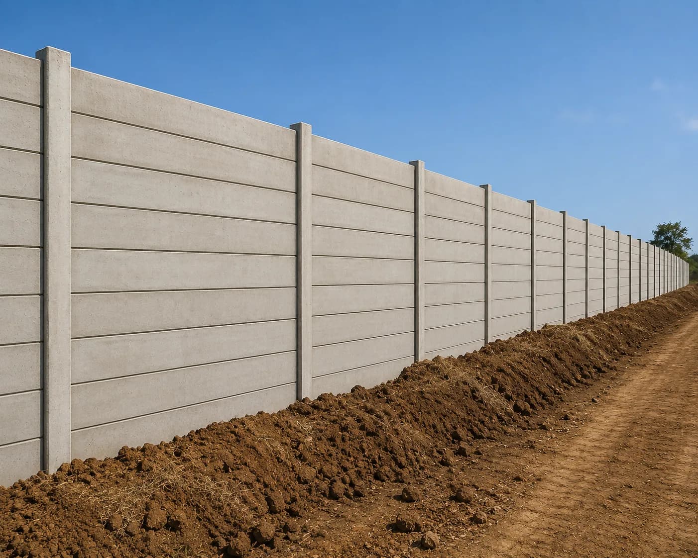 Precast RCC boundary wall panels installed at industrial plot Ahmedabad