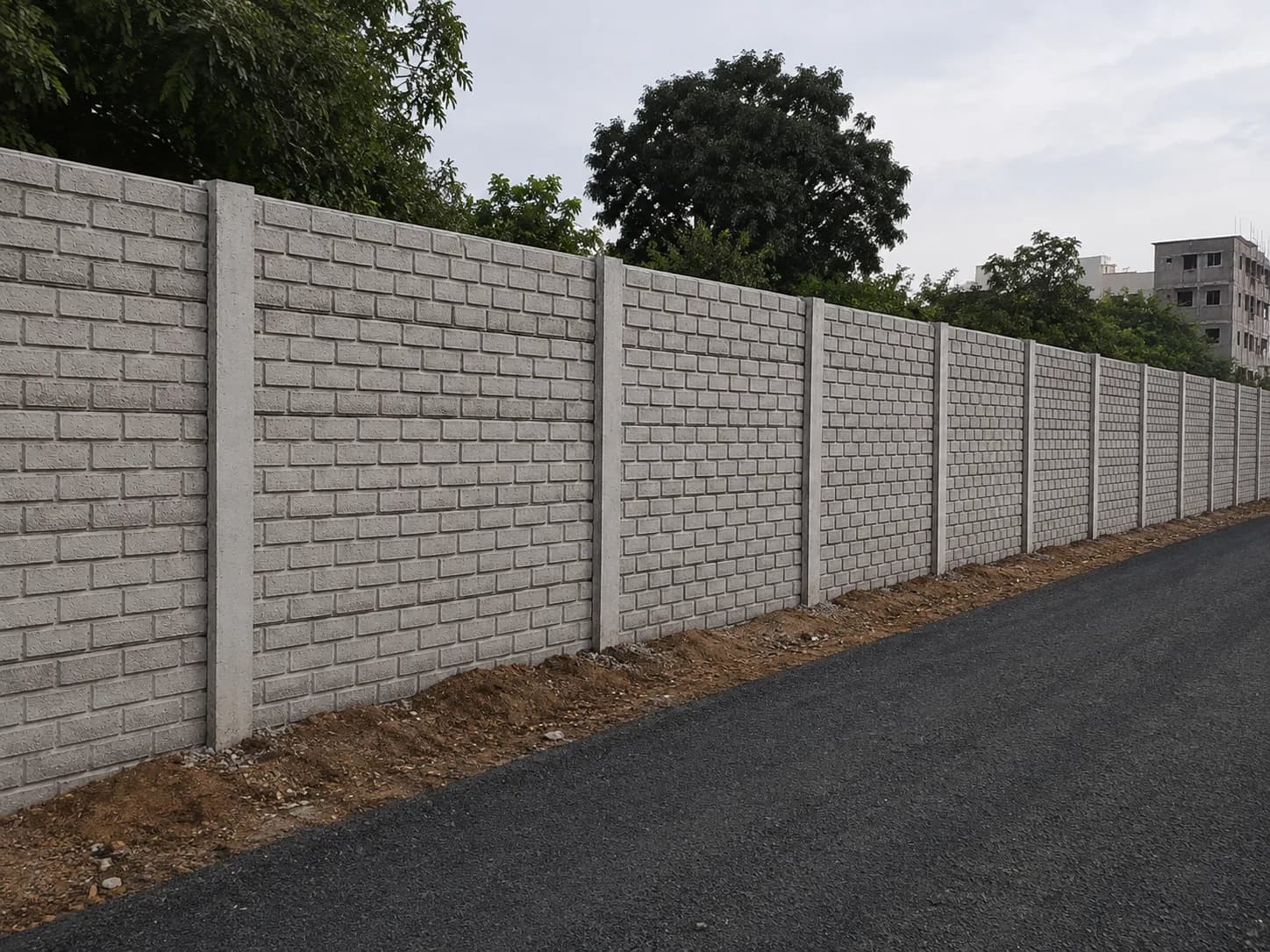 Precast decorative wall panel with brick-pattern, biscuit design wall