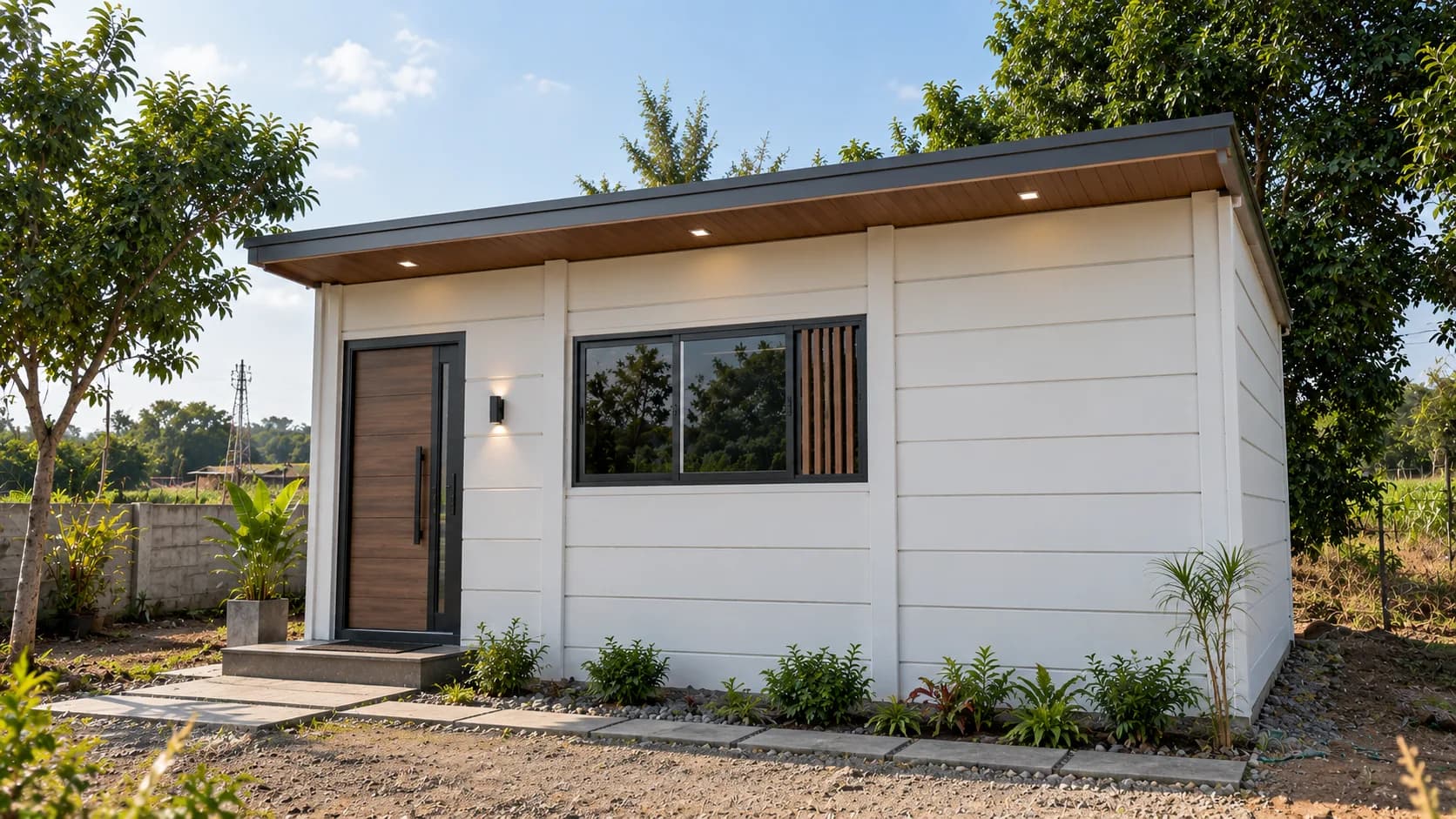 Modern Precast concrete room structure with window and door openings low cost