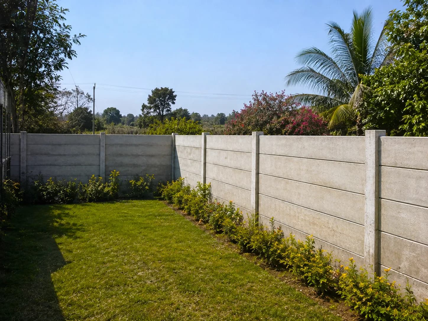 Prestressed high strength Compound boundary wall